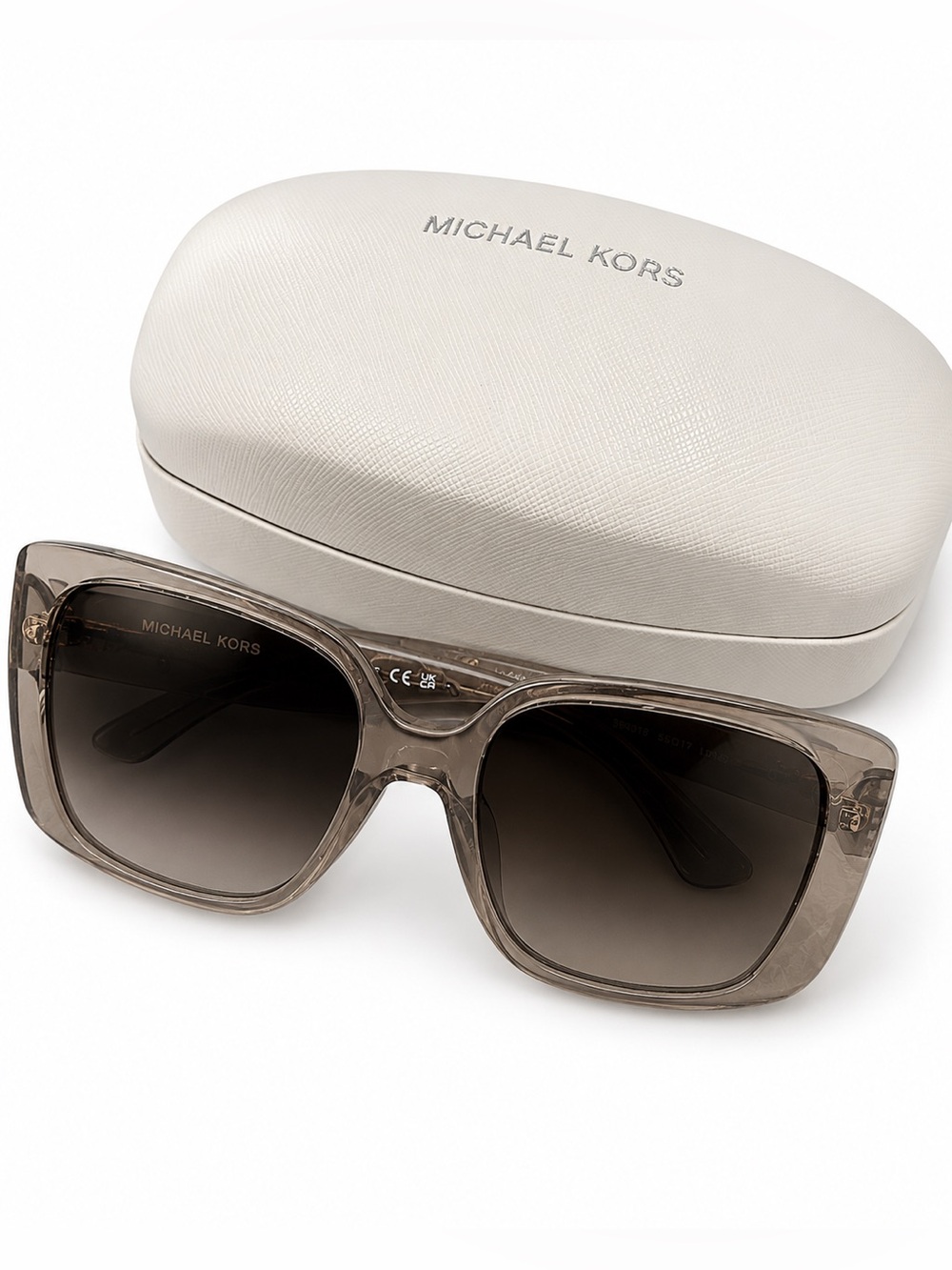 NWT MICHAEL KORS MK2180 “BRIDGER” SUNGLASSES Beige Transparent / Brown Gradient - Picture 3 of 12